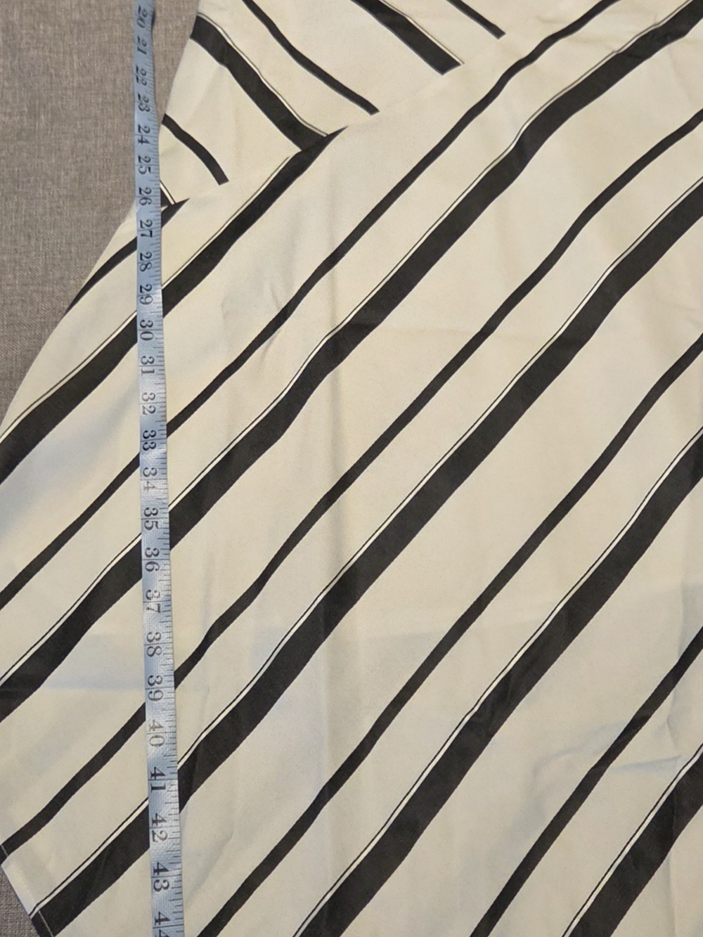 Banana Republic Spring Wedding Guest Black/Cream Asymmetrical Striped Dress - Picture 3 of 7